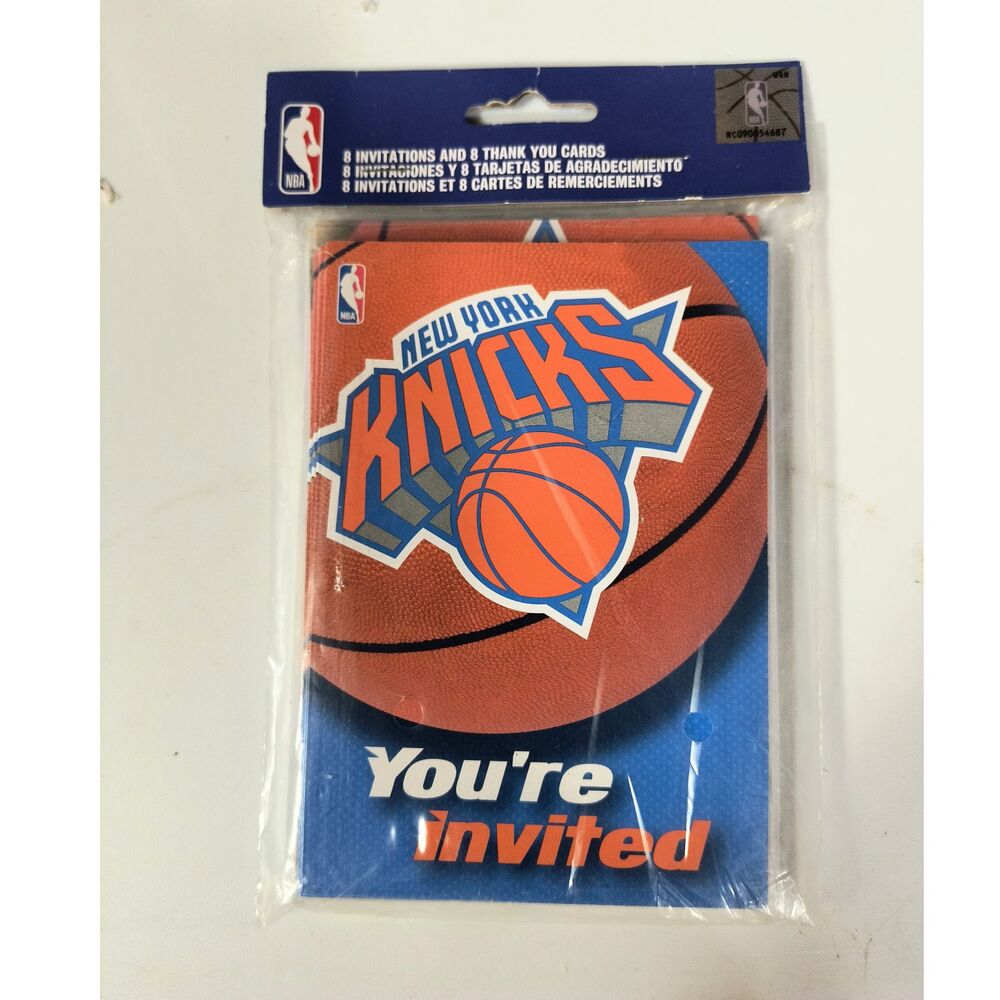 NBA New York Knicks Invitation & Thank You Cards (3.88" x 5.63") Pack Of 16